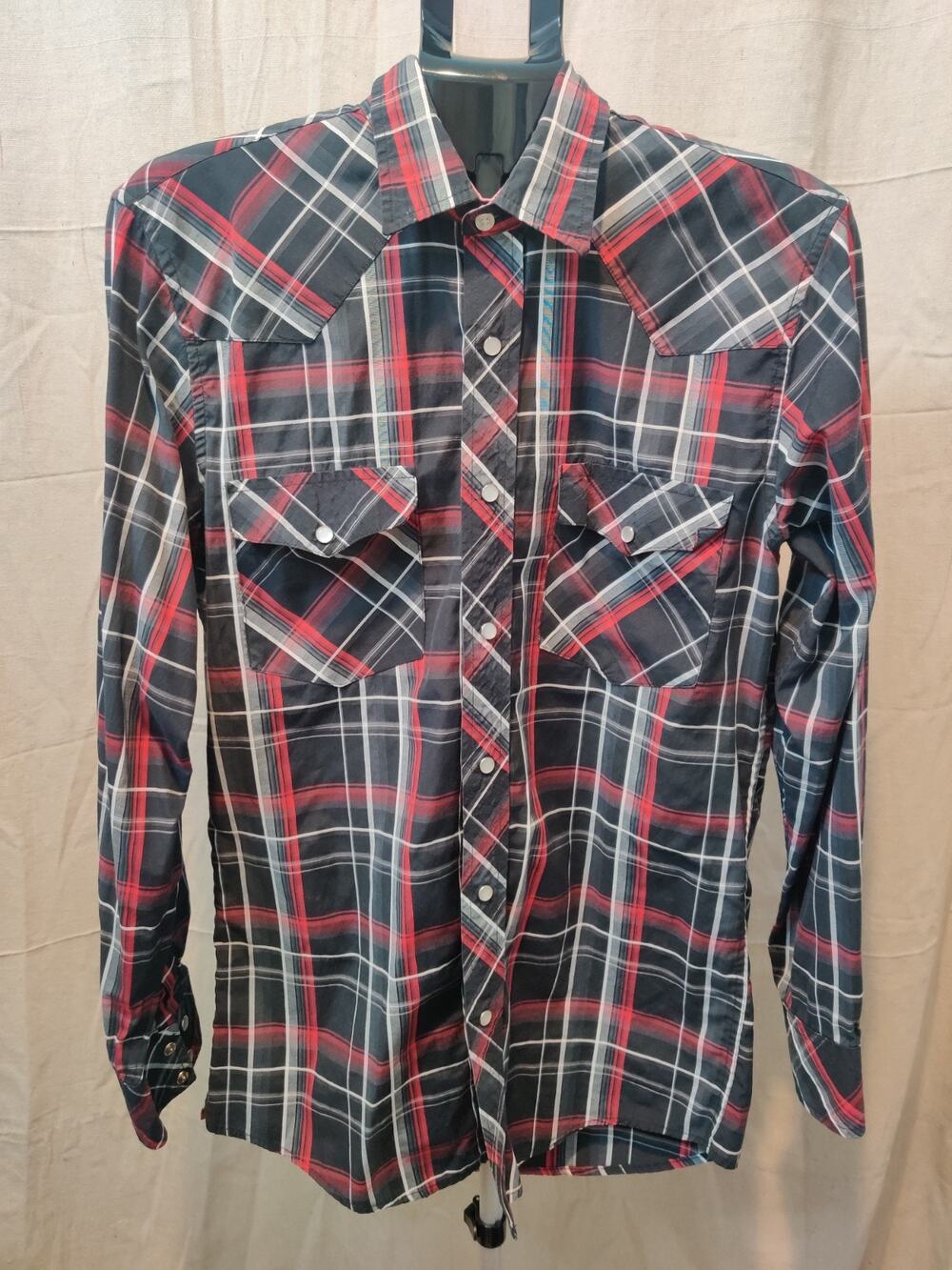 Vintage Cowboy Legend Shirt Men's Size Medium Pearl Snap Western Wear Plaid